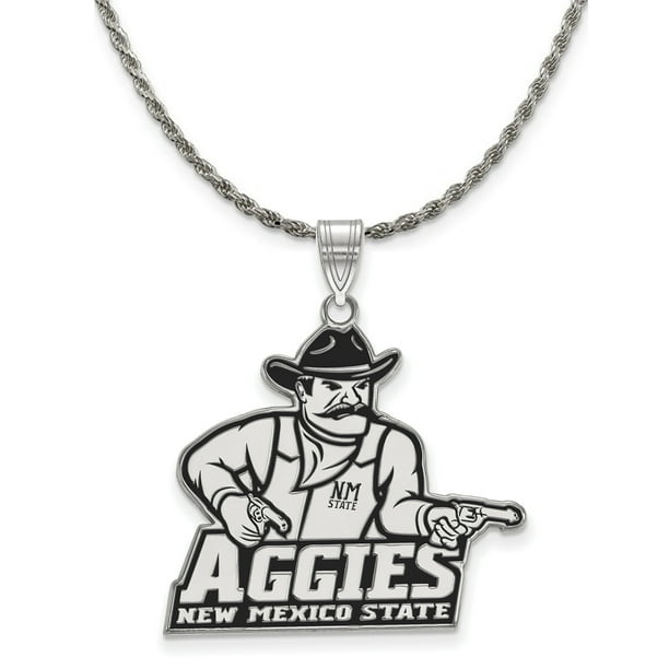 Sterling Silver University of New Mexico Large Enamel Pendant by LogoArt Sterling Silver University of New Mexico Large Enamel Pendant by LogoArt